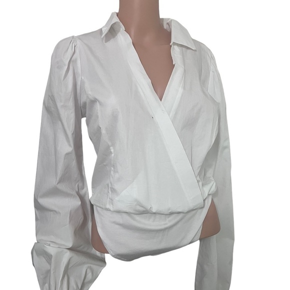 You Got A Way With Me- Deep V Cross Wrapped White , Open Ribbon Back Onepiece - Picture 4 of 12